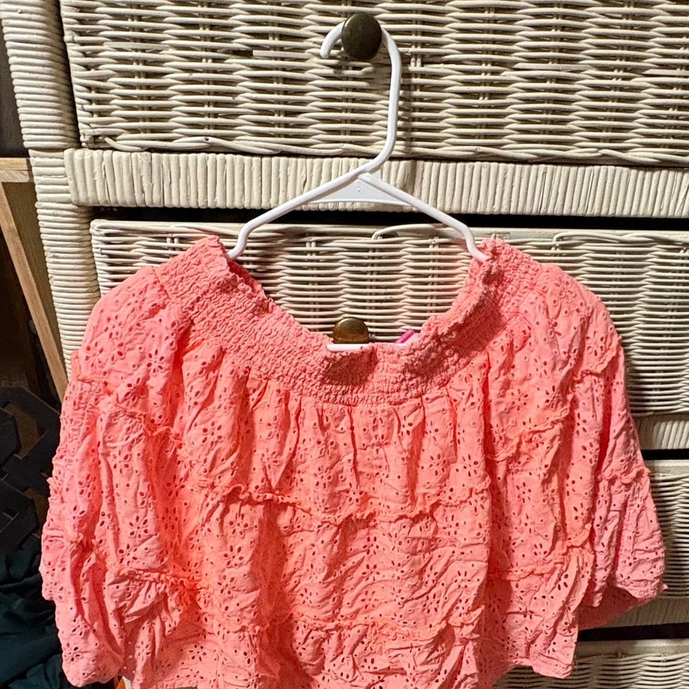 Justice Pink Eyelet Skirt